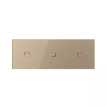 Трёхклавишный импульсный сенсорный выключатель (1-1-1) золотой