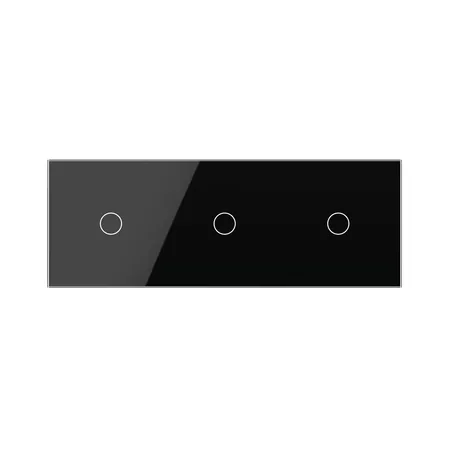 Рамка для сенсорных выключателей тройная, 3 клавиши (1-1-1) чёрная