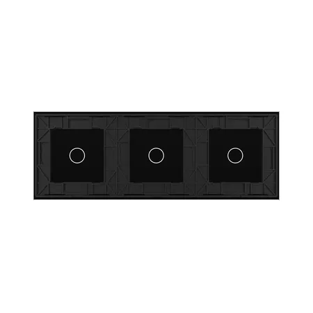Рамка для сенсорных выключателей тройная, 3 клавиши (1-1-1) чёрная
