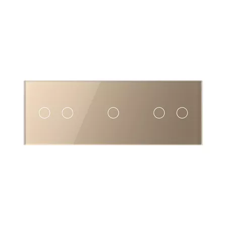 Рамка для сенсорных выключателей тройная, 5 клавиш (2-1-2) золотая
